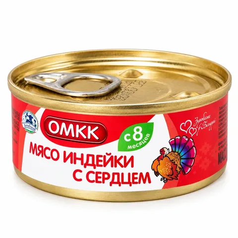 Консервы мясные детские индейка с сердцем 100 г