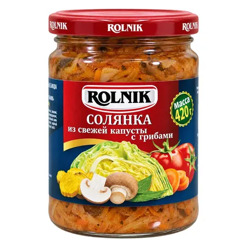 Солянка из свежей капусты с грибами  Рольник 450 г